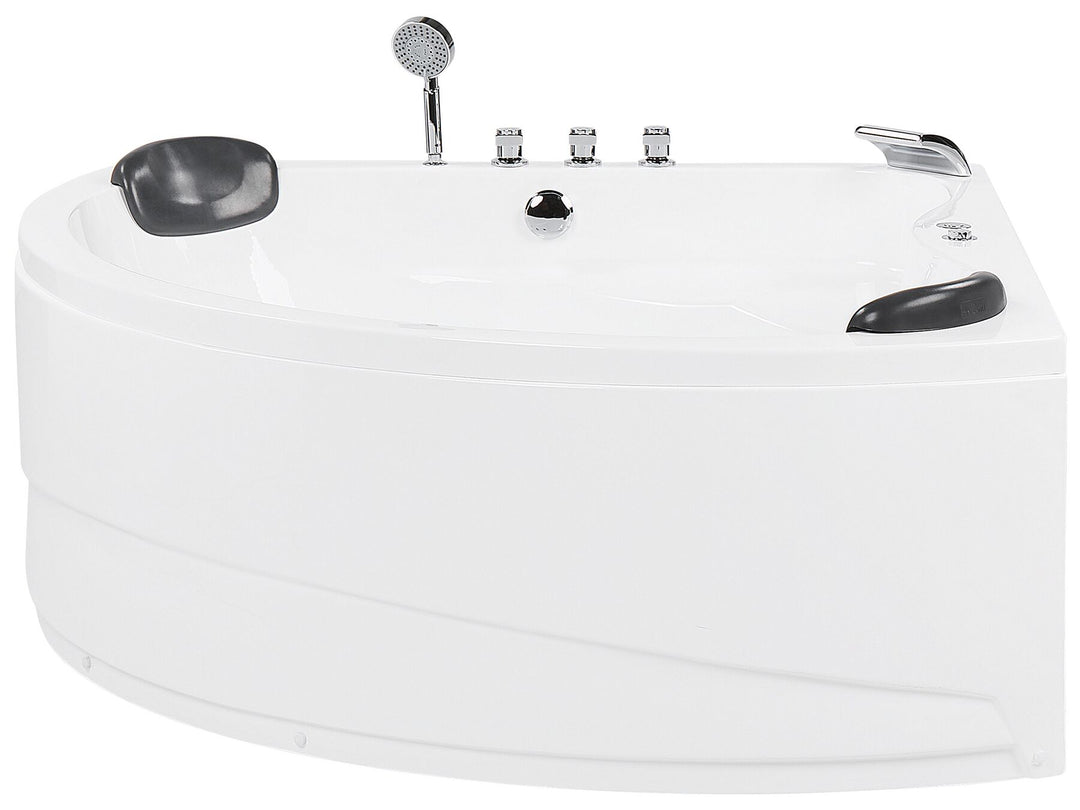 Whirlpool Corner Bath with LED 1970 x 1400 mm Black Baracoa