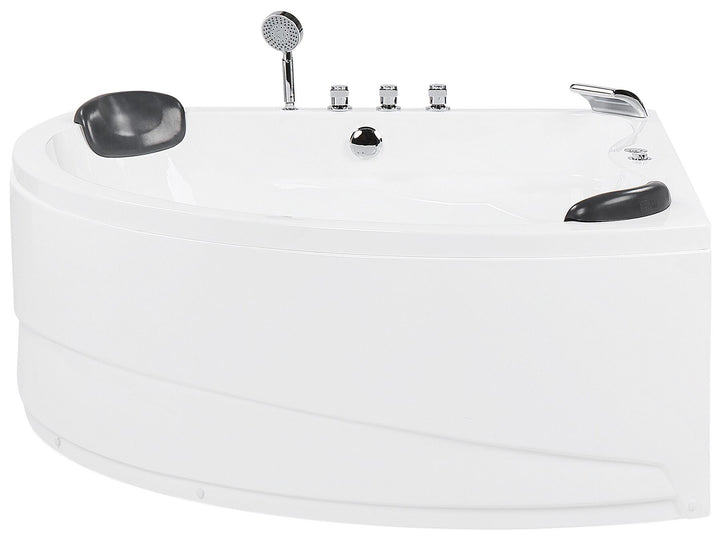 Whirlpool Corner Bath with LED 1970 x 1400 mm Black Baracoa