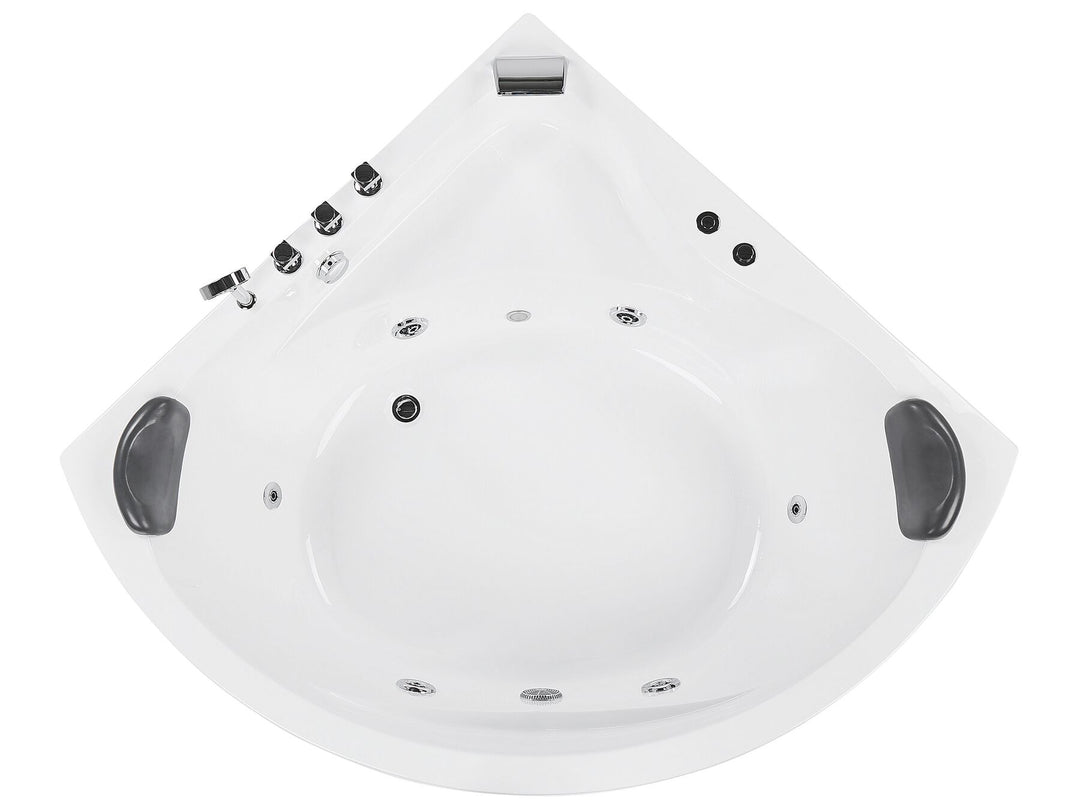 Whirlpool Corner Bath with LED 1970 x 1400 mm Black Baracoa