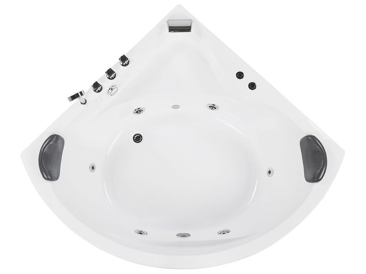 Whirlpool Corner Bath with LED 1970 x 1400 mm Black Baracoa