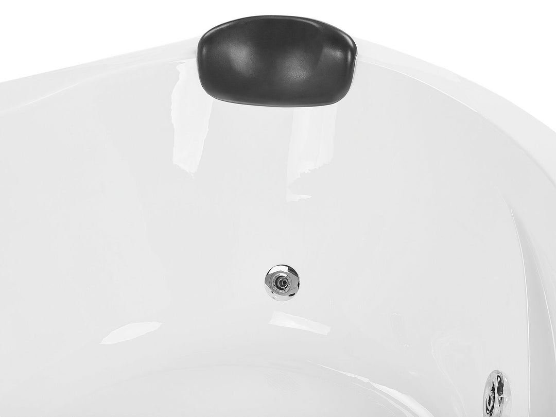 Whirlpool Corner Bath with LED 1970 x 1400 mm Black Baracoa