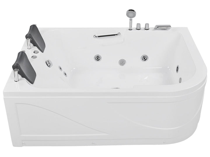Right Hand Whirlpool Corner Bath with LED 1700 x 1190 mm White Bayamo