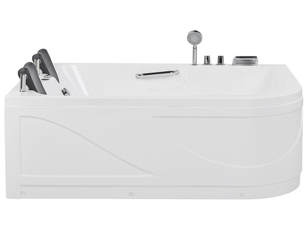 Right Hand Whirlpool Corner Bath with LED 1700 x 1190 mm White Bayamo