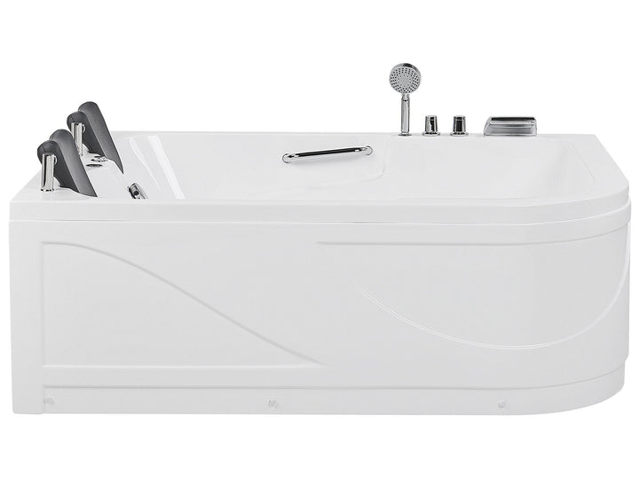 Right Hand Whirlpool Corner Bath with LED 1700 x 1190 mm White Bayamo