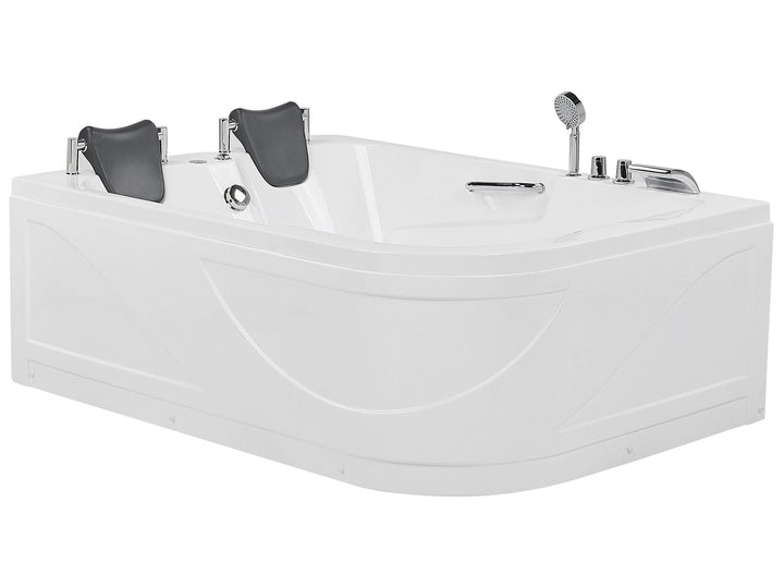 Right Hand Whirlpool Corner Bath with LED 1700 x 1190 mm White Bayamo