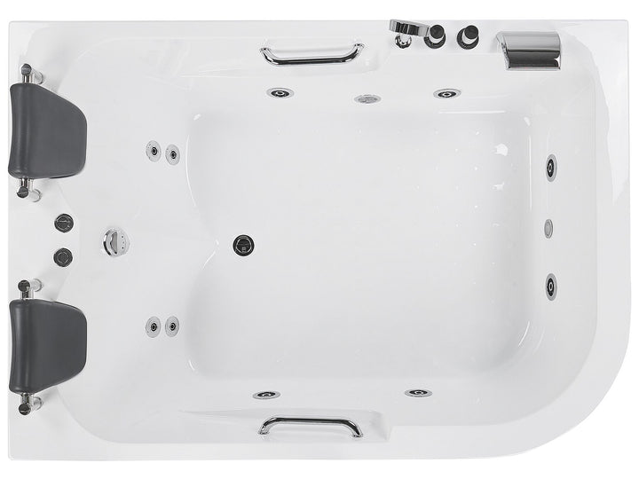 Right Hand Whirlpool Corner Bath with LED 1700 x 1190 mm White Bayamo