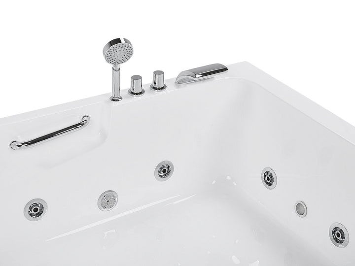 Right Hand Whirlpool Corner Bath with LED 1700 x 1190 mm White Bayamo