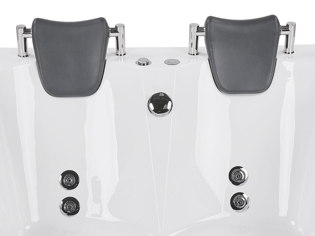 Right Hand Whirlpool Corner Bath with LED 1700 x 1190 mm White Bayamo