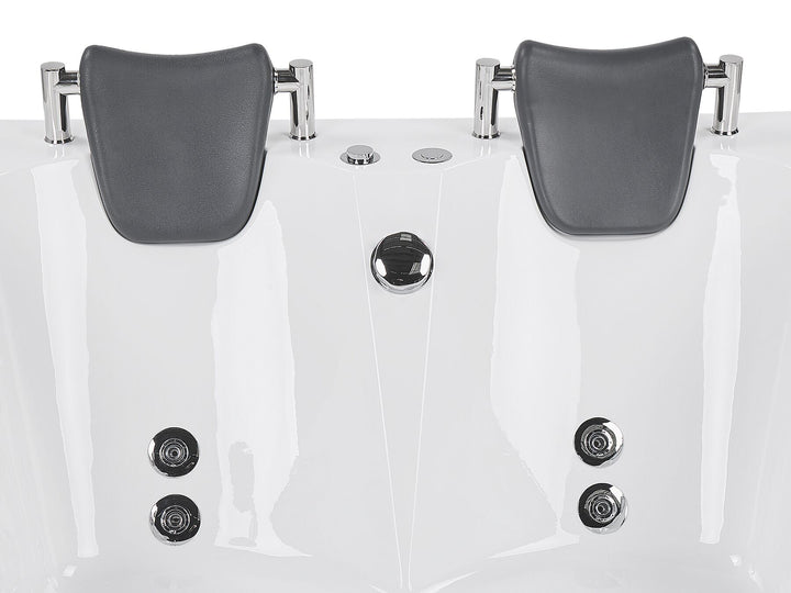 Right Hand Whirlpool Corner Bath with LED 1700 x 1190 mm White Bayamo