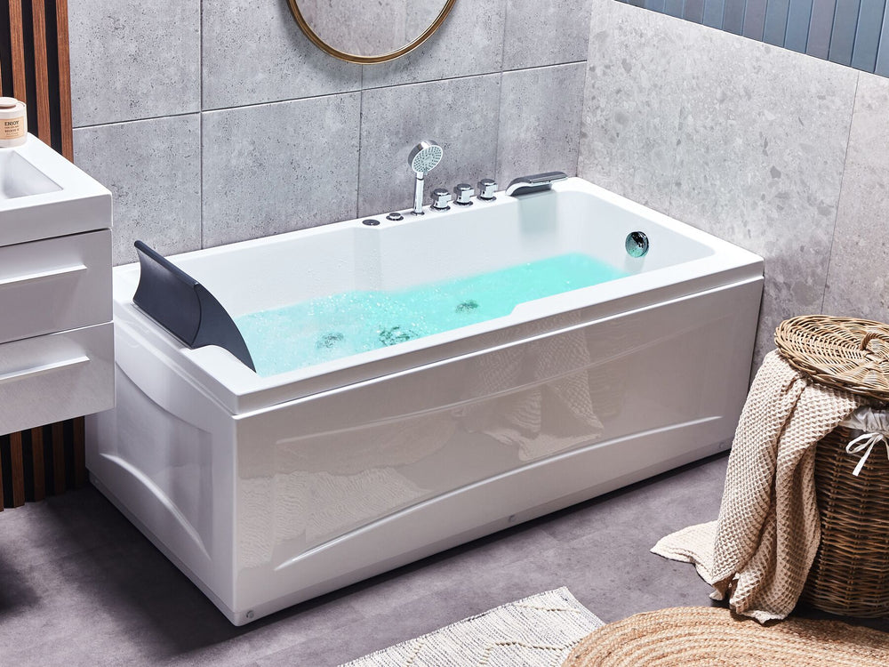 Left Hand Whirlpool Bath with LED 1690 x 810 mm White  Artemisa 