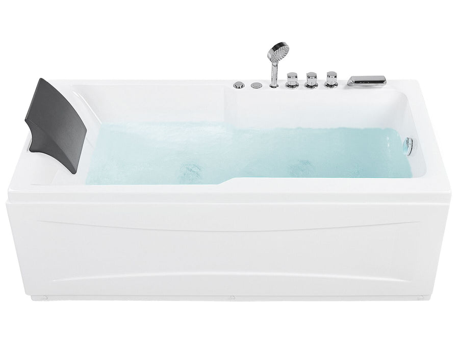 Left Hand Whirlpool Bath with LED 1690 x 810 mm White  Artemisa 