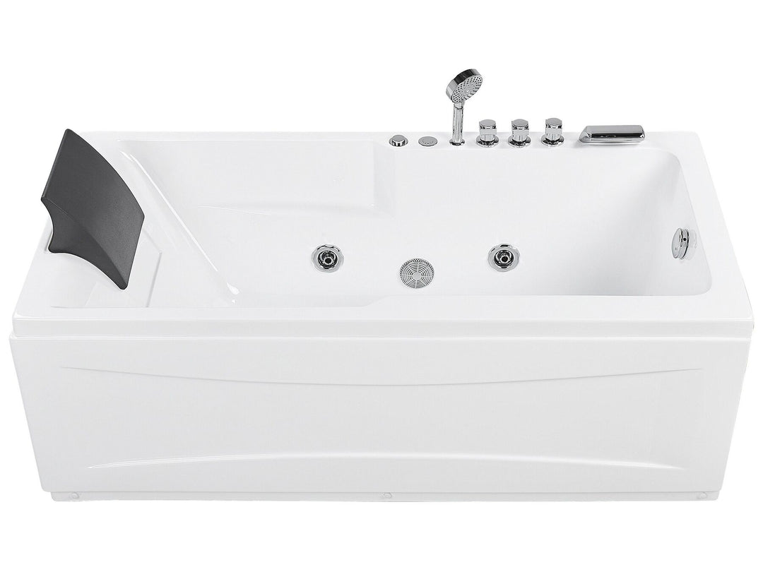 Left Hand Whirlpool Bath with LED 1690 x 810 mm White  Artemisa