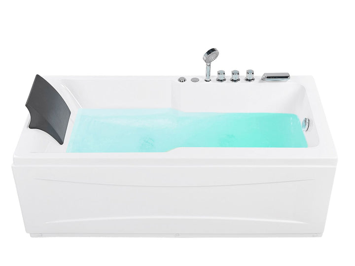 Left Hand Whirlpool Bath with LED 1690 x 810 mm White  Artemisa