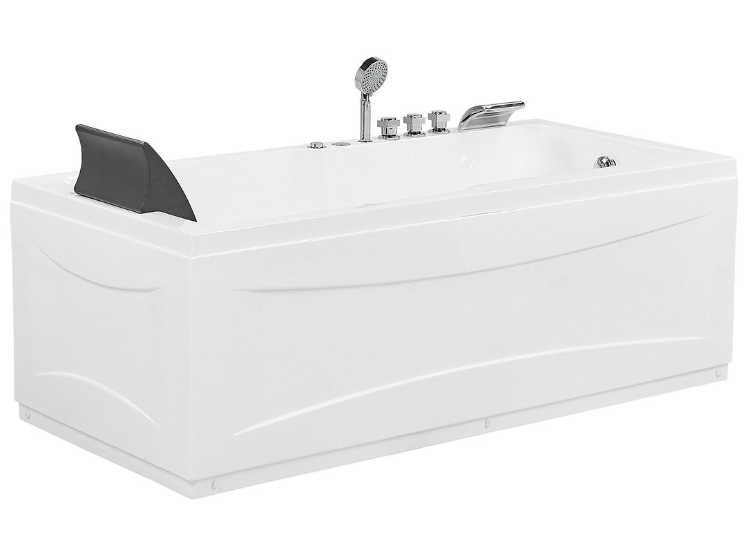 Left Hand Whirlpool Bath with LED 1690 x 810 mm White  Artemisa