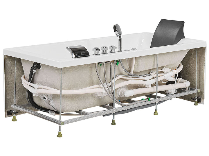 Left Hand Whirlpool Bath with LED 1690 x 810 mm White  Artemisa