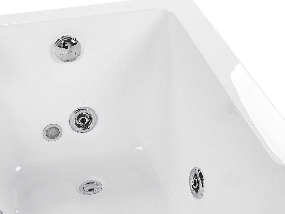 Left Hand Whirlpool Bath with LED 1690 x 810 mm White  Artemisa
