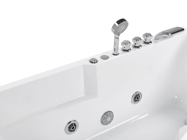 Left Hand Whirlpool Bath with LED 1690 x 810 mm White  Artemisa
