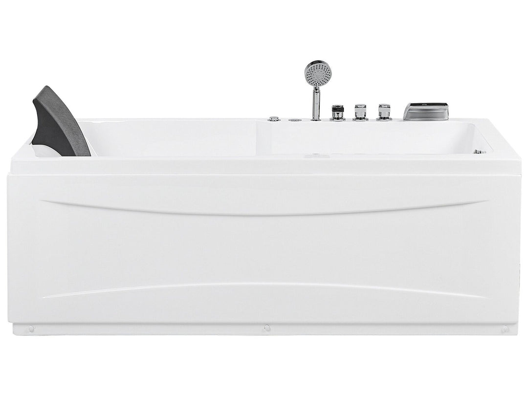 Left Hand Whirlpool Bath with LED 1690 x 810 mm White  Artemisa
