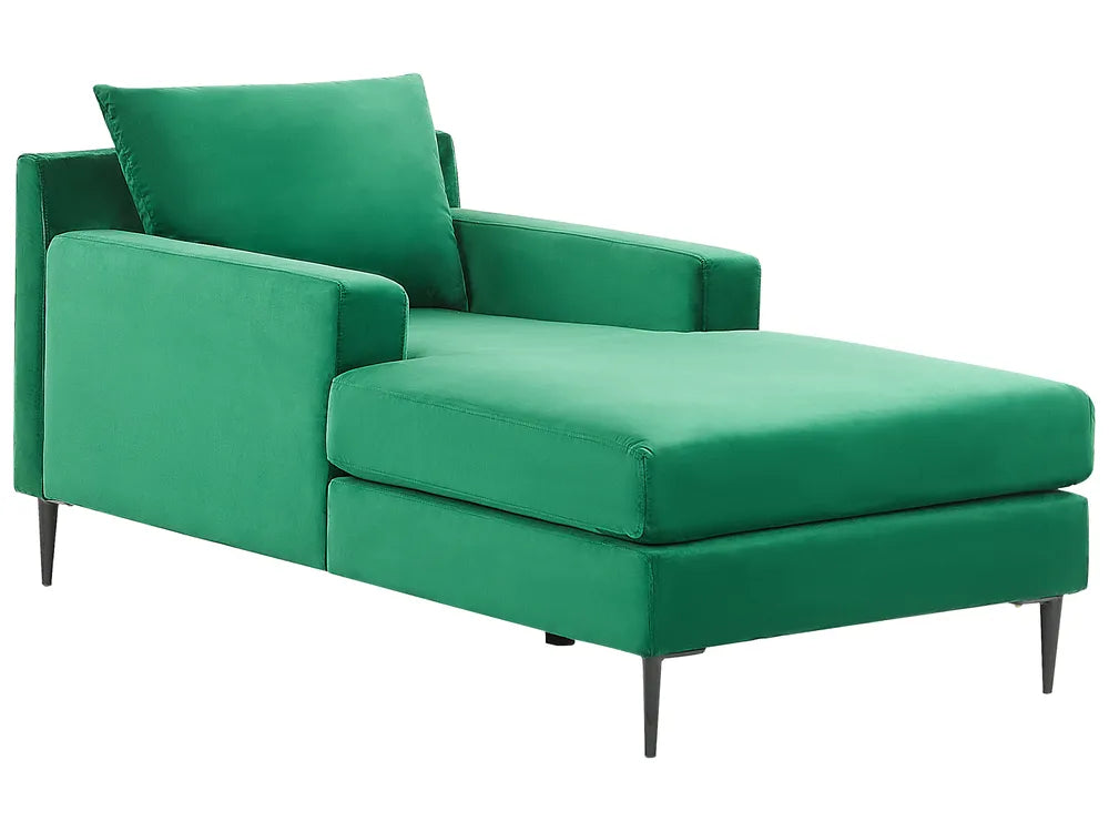 Chaise Longue Velvet Green Novane