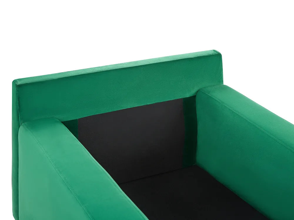 Chaise Longue Velvet Green Novane