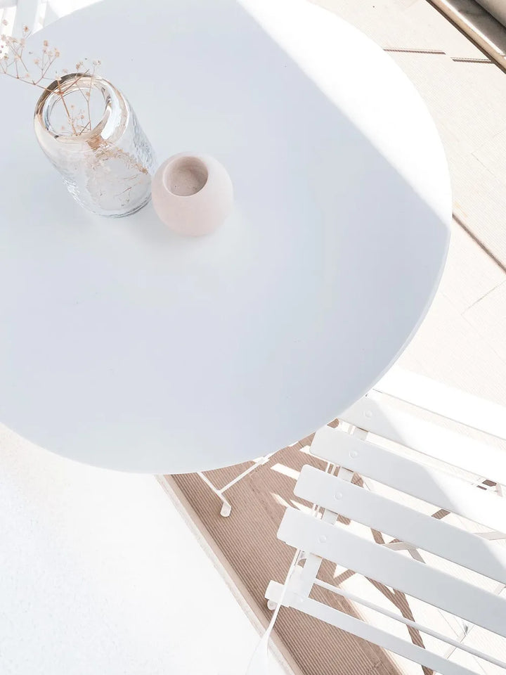 Bistro Set Folding Metal White Rosa