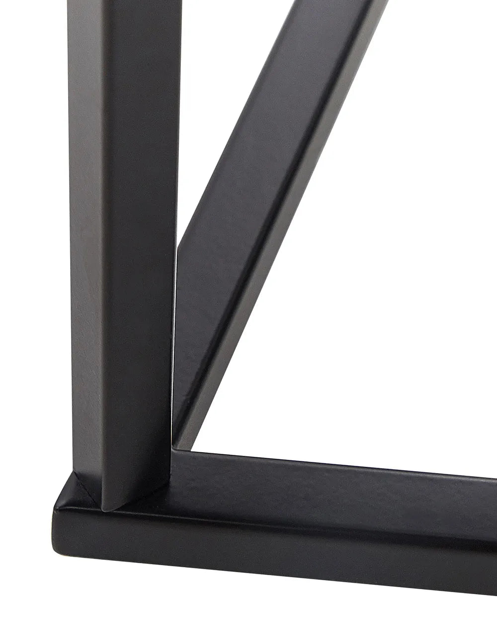 Console Table Tempered Glass Marble/ Black Modern  Zorvia