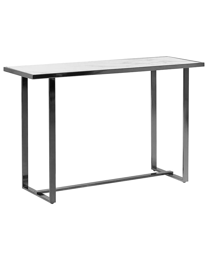 Console Table Tempered Glass White Modern Marble Celron