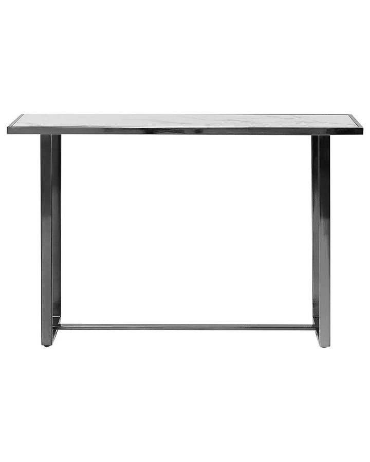 Console Table Tempered Glass White Modern Marble Celron
