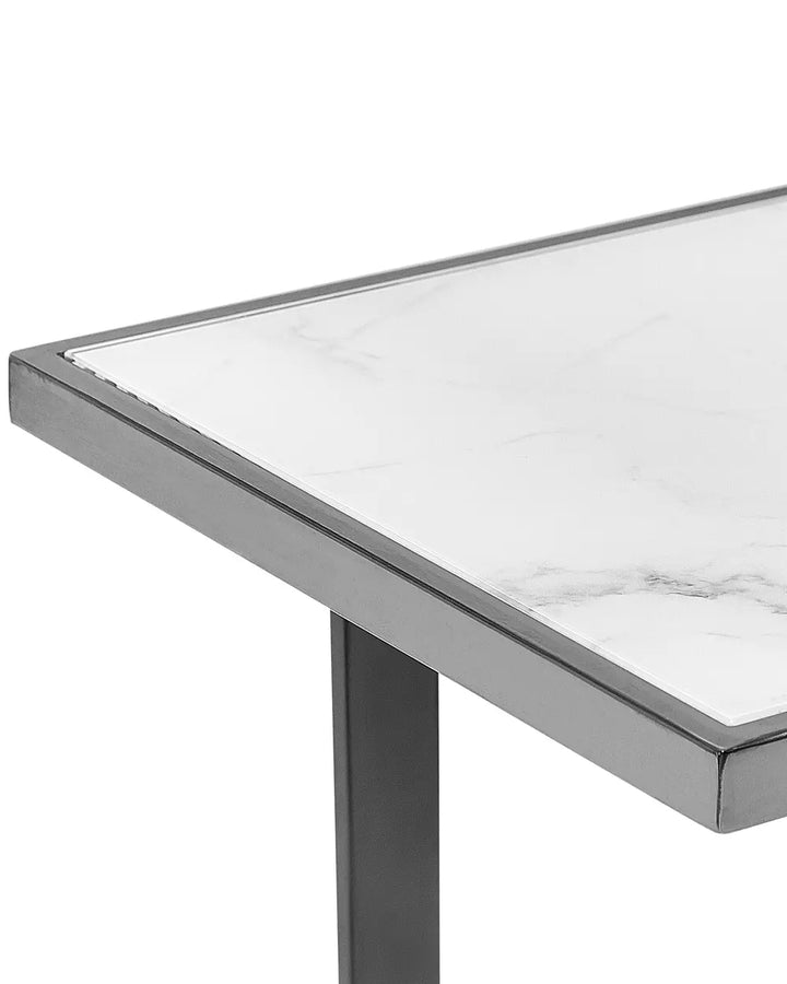 Console Table Tempered Glass White Modern Marble Celron