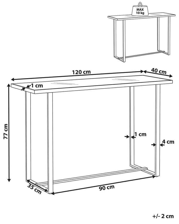 Console Table Tempered Glass White Modern Marble Celron