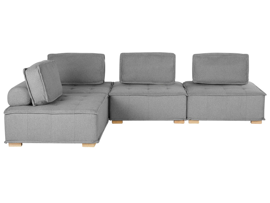4 Seater Modular Fabric Corner Sofa Grey Tibro