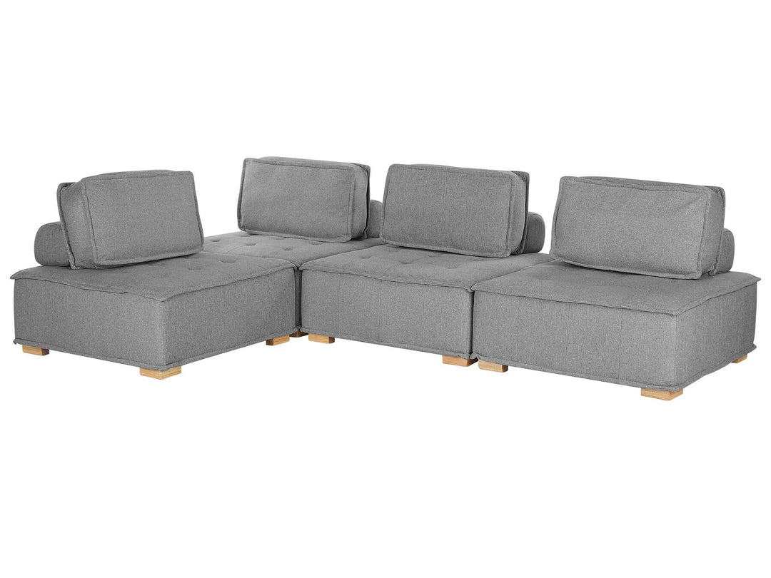 4 Seater Modular Fabric Corner Sofa Grey Tibro
