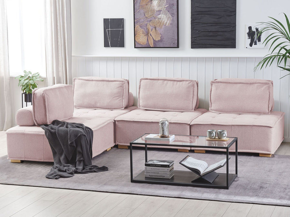 Tibro Corner Sofa Pink Fabric