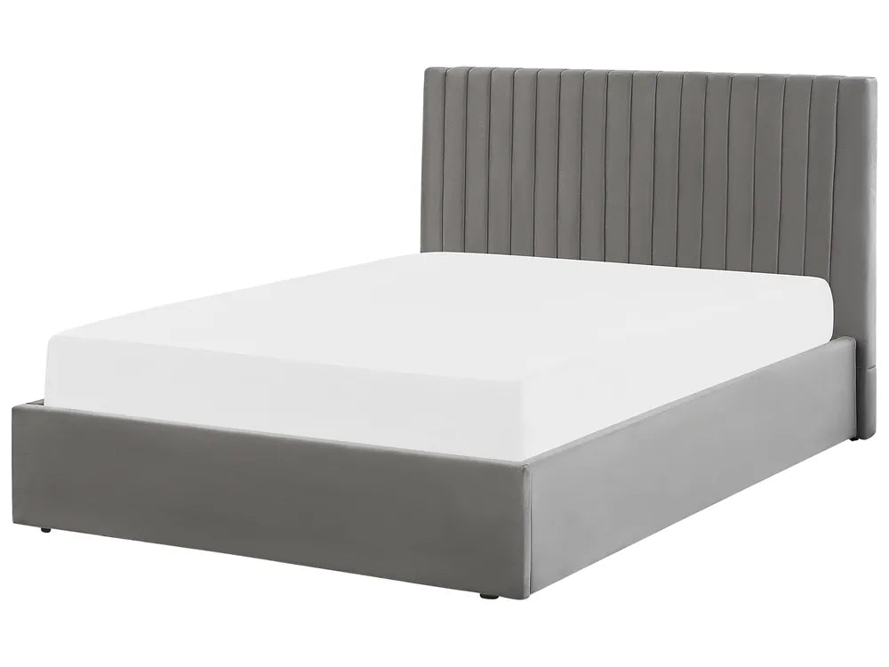 Ottoman Bed Velvet 140 x 200 cm (EU Double) Grey Kitty