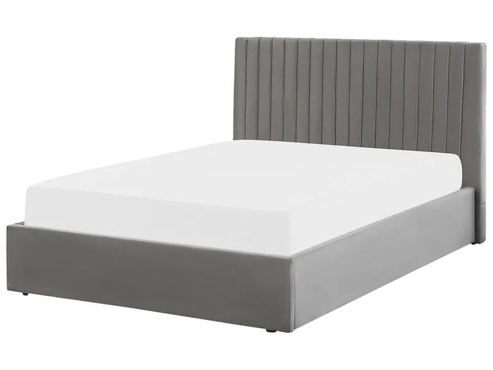 Ottoman Bed Velvet 140 x 200 cm (EU Double) Grey Kitty