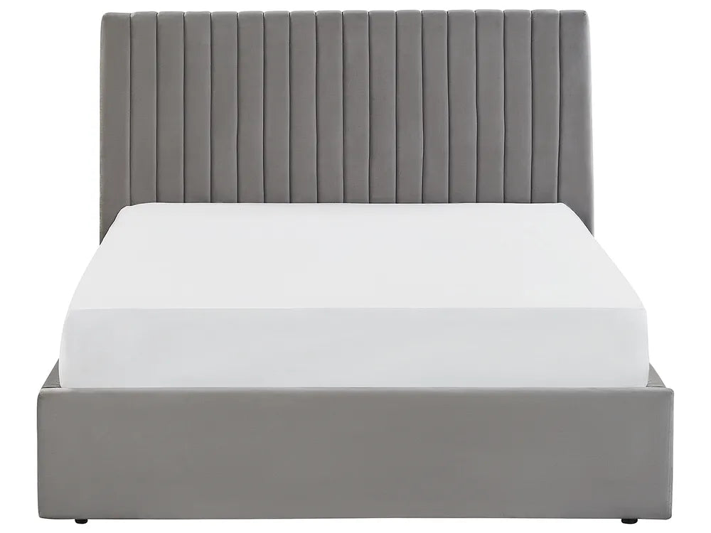 Ottoman Bed Velvet 140 x 200 cm (EU Double) Grey Kitty