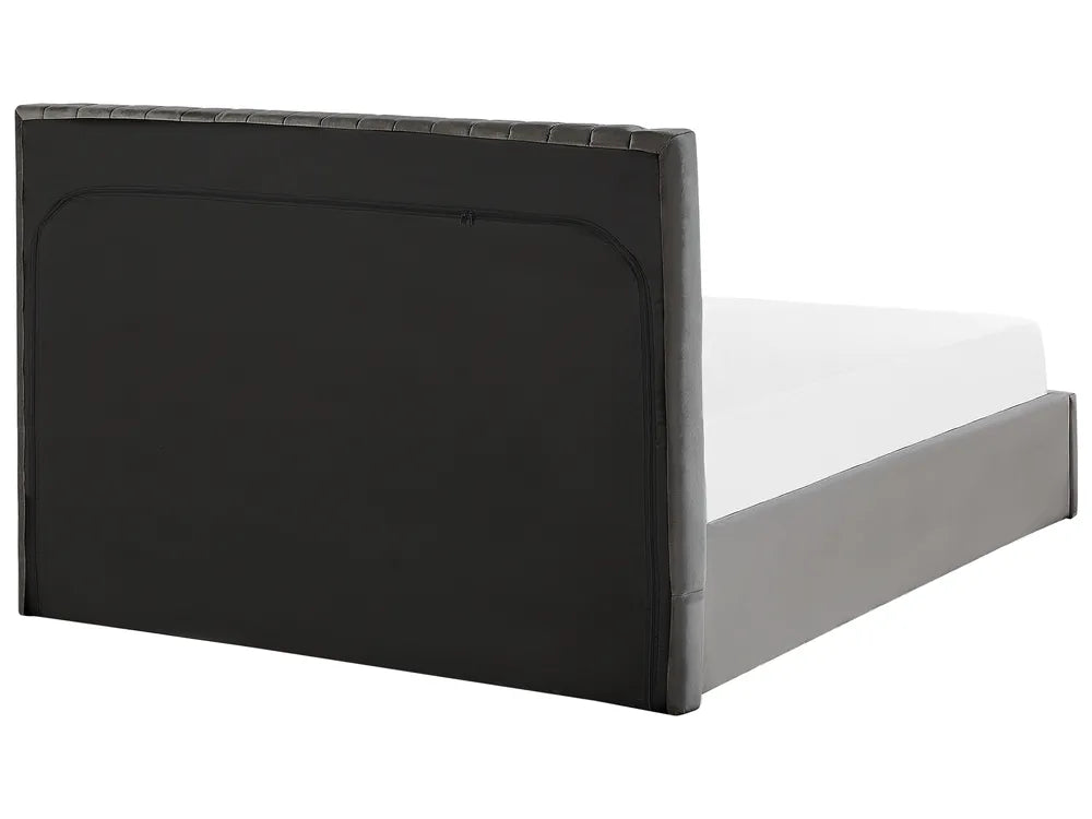 Ottoman Bed Velvet 140 x 200 cm (EU Double) Grey Kitty