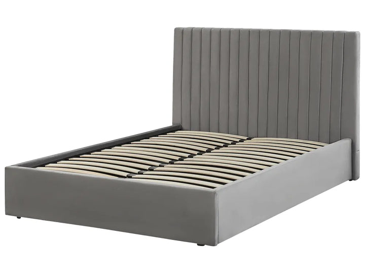 Ottoman Bed Velvet 140 x 200 cm (EU Double) Grey Kitty