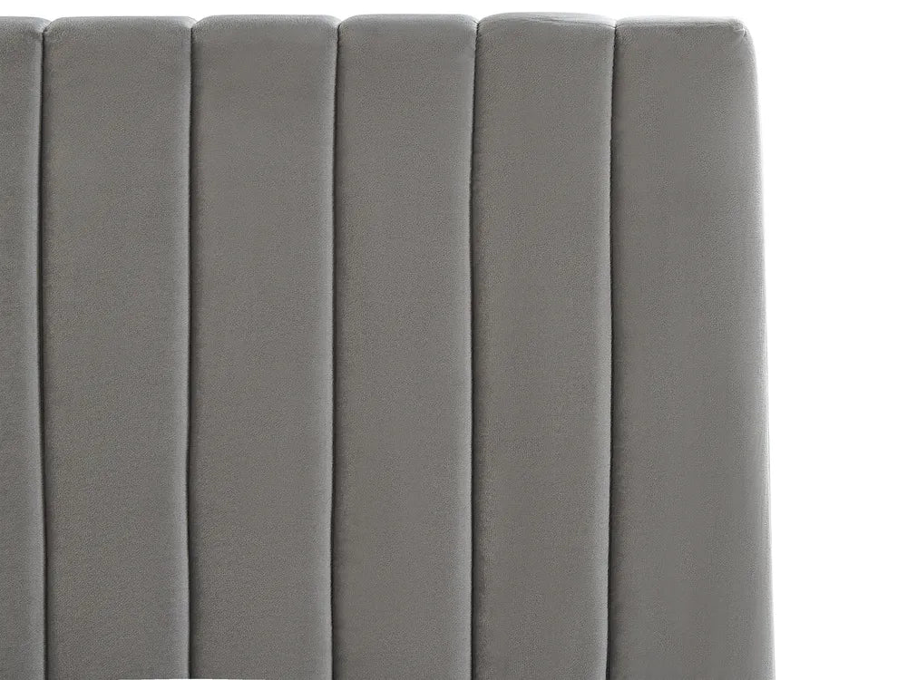 Ottoman Bed Velvet 140 x 200 cm (EU Double) Grey Kitty