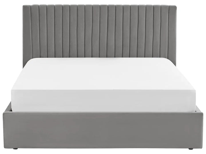 Ottoman Bed Velvet 160 x 200 cm (EU King Size) Grey Kitty