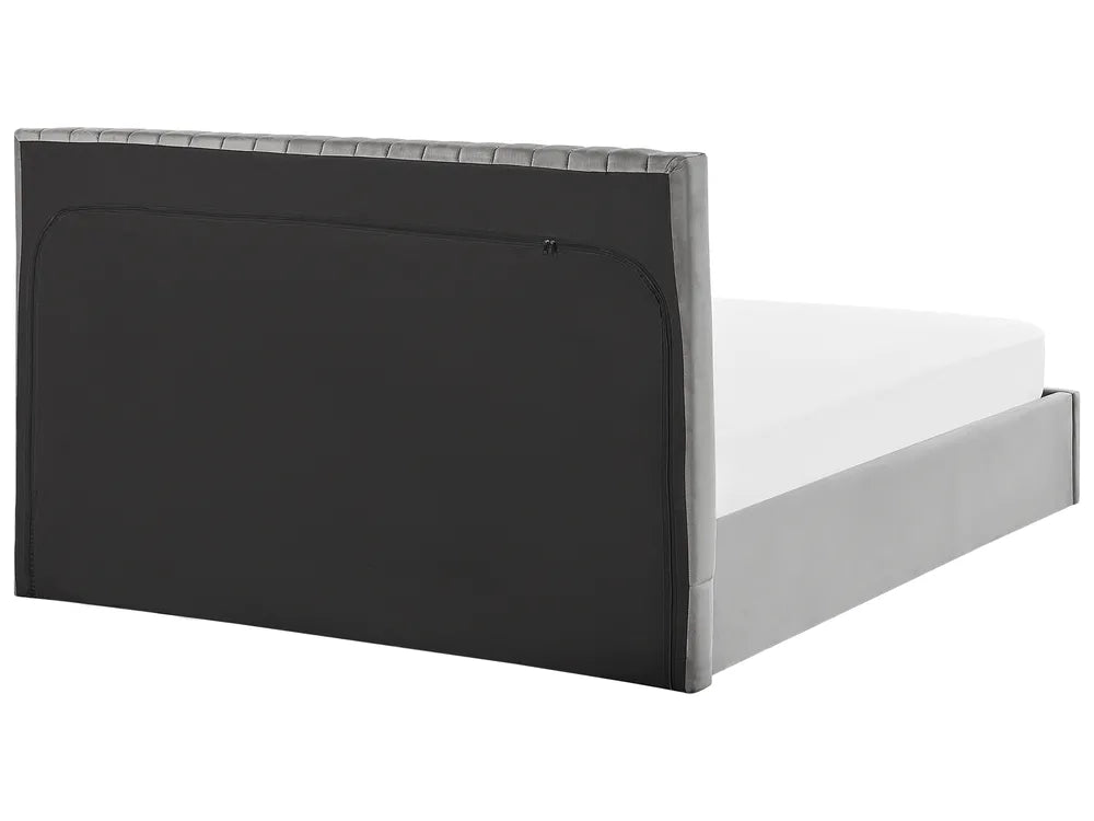 Ottoman Bed Velvet 160 x 200 cm (EU King Size) Grey Kitty