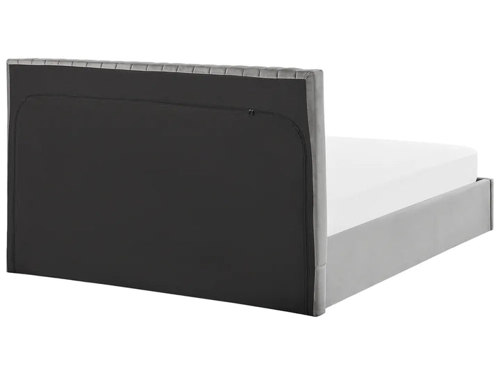 Ottoman Bed Velvet 160 x 200 cm (EU King Size) Grey Kitty
