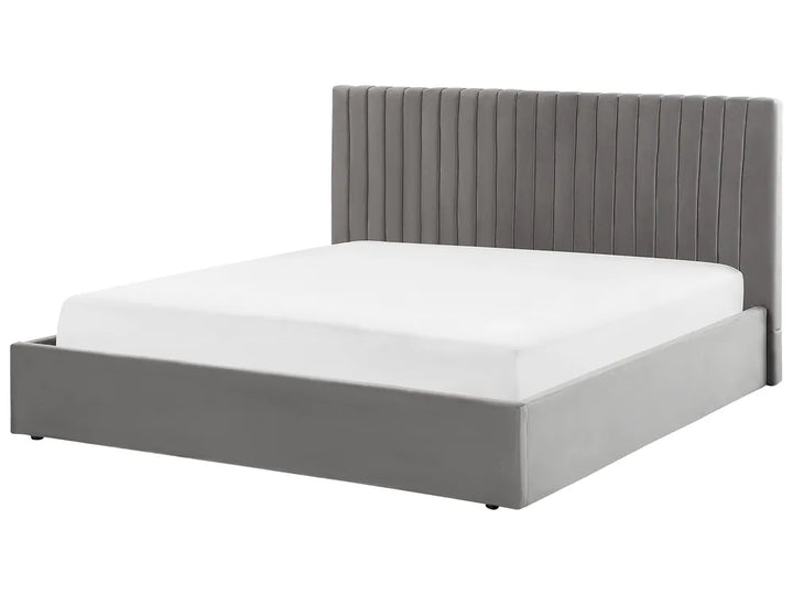 Ottoman Bed Velvet 180 x 200 cm (EU Super King) Grey Kitty