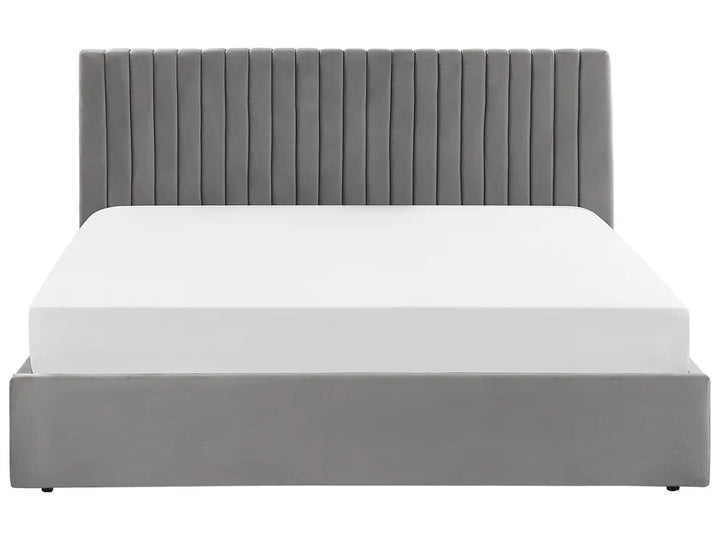 Ottoman Bed Velvet 180 x 200 cm (EU Super King) Grey Kitty