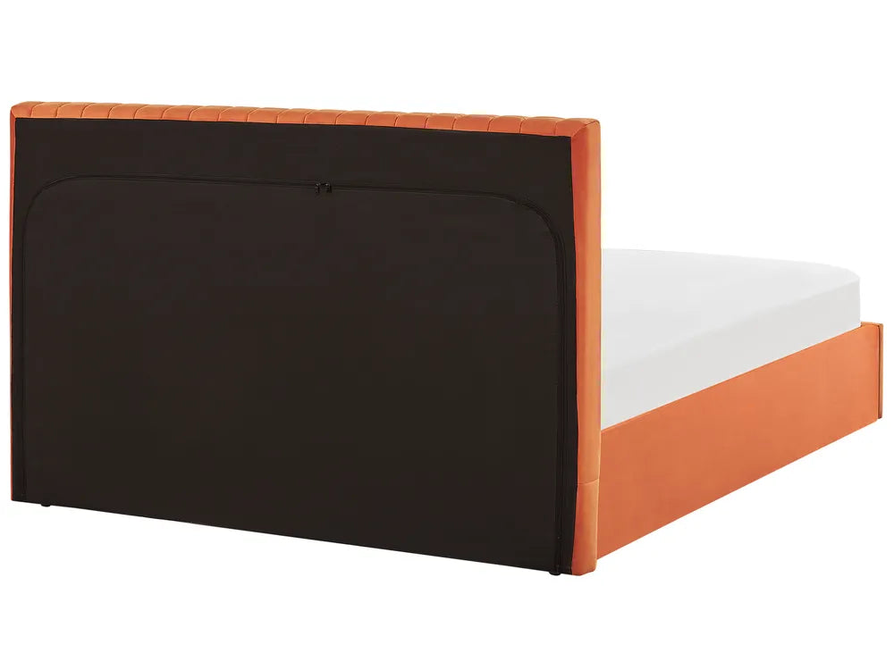 Ottoman Bed Velvet 160 x 200 cm (EU King Size) Orange Kitty