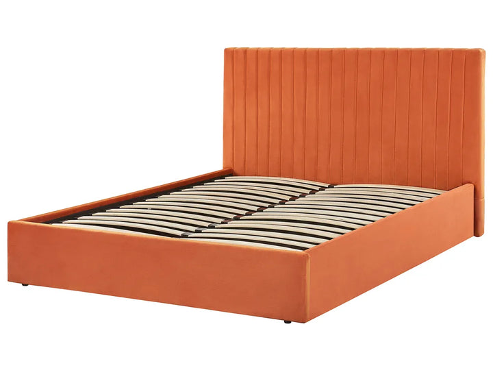 Ottoman Bed Velvet 160 x 200 cm (EU King Size) Orange Kitty