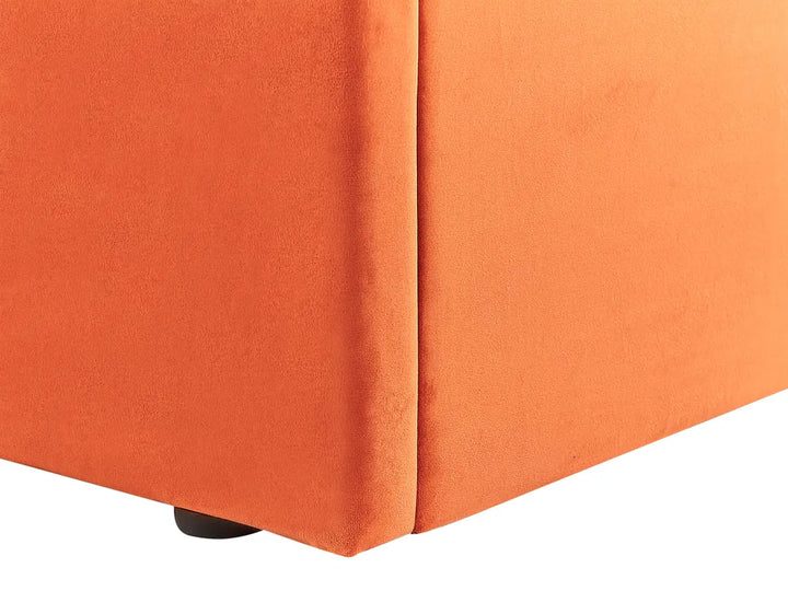 Ottoman Bed Velvet 160 x 200 cm (EU King Size) Orange Kitty
