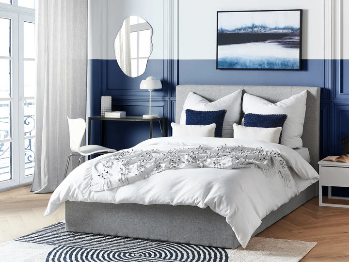 Ottoman Bed Fabric 140 x 200 cm (EU Double) Light Grey Rykana