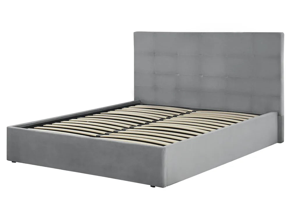 Ottoman Bed Velvet 160 x 200 cm (EU King Size) Light Grey Myrtle