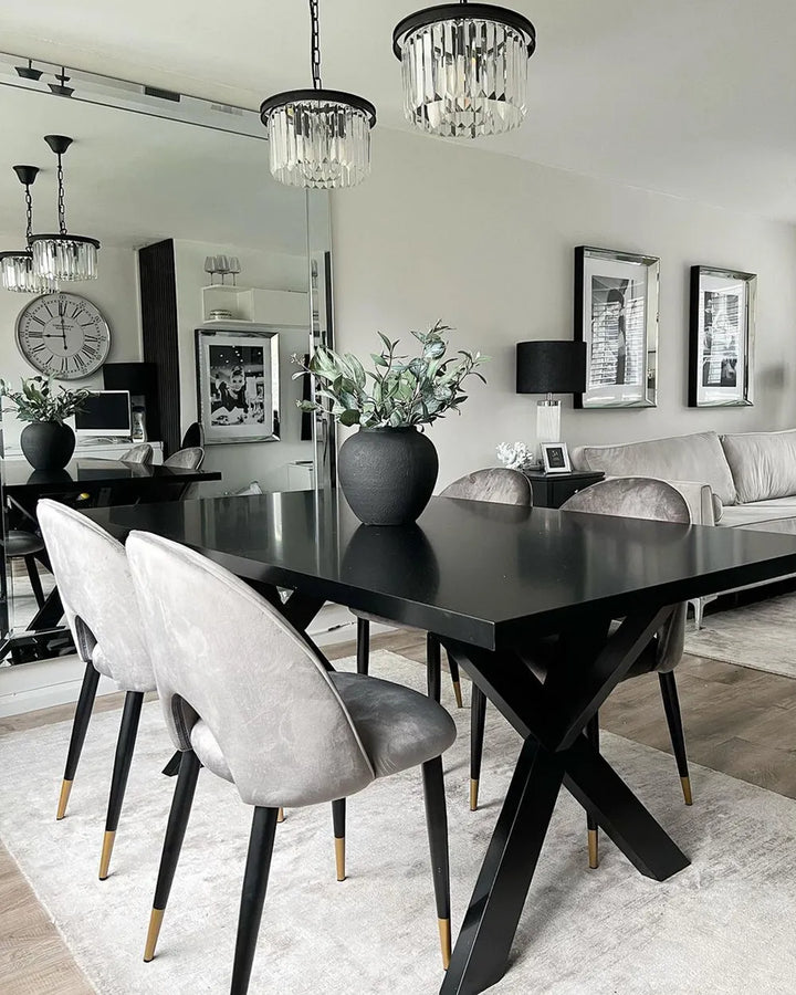 Set of 2 Dining Chairs Velvet Grey Xera